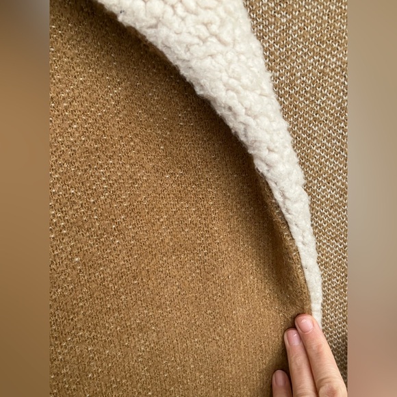 Zara knit sherpa cardigan brown small - Picture 3 of 5